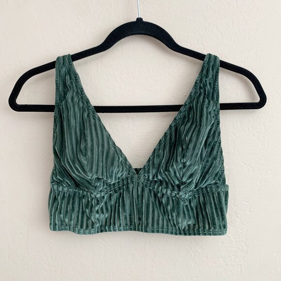 Victoria's Secret Other - Victoria's Secret PINK Velvet & Sheer Stripe Bralette • Women’s M/L